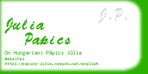 julia papics business card